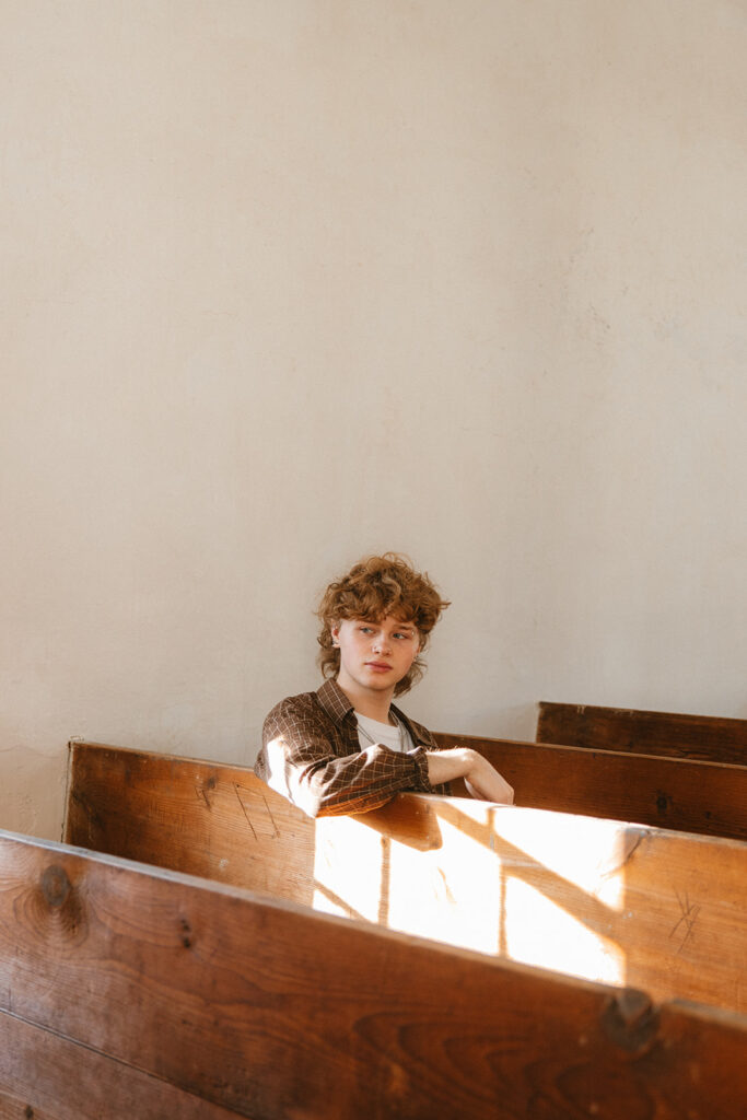 Senior Portrait at 1806 Old Log Church in Schellsburg, PA.