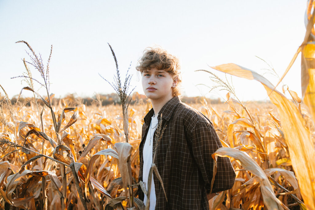 Senior portrait outside of Bison Corral Gift Shop in Schellsburg, PA.